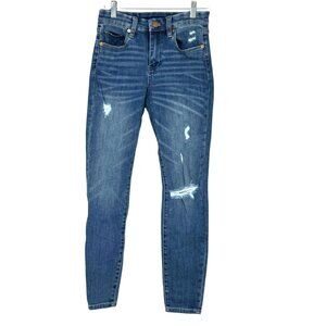 BlankNYC The Bond Mid-Rise Skinny Jeans 25 Distressed Denim